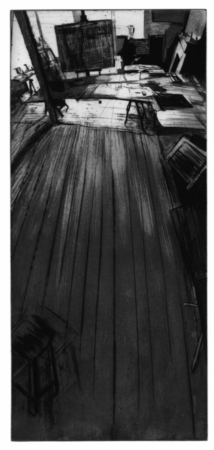 Maurepas XIV, 1983, eau-forte et pointe sèche, 63 x 29 cm