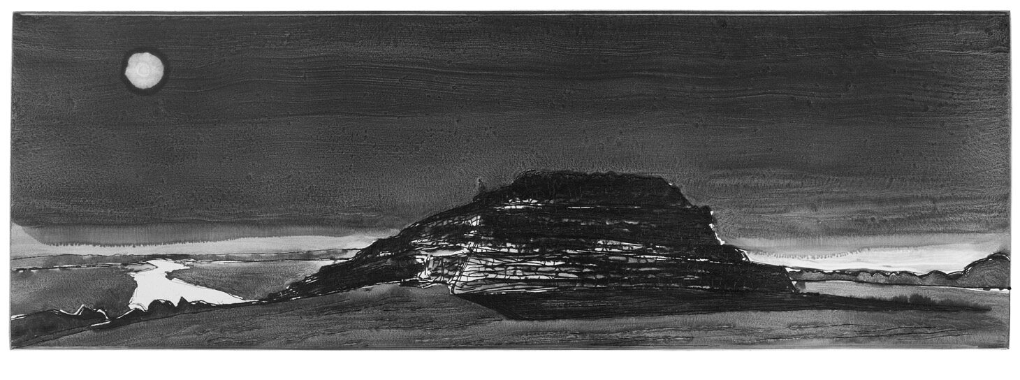 Barnenez planche 32, 2014, eau-forte, et monotype, 20 X 60 cm