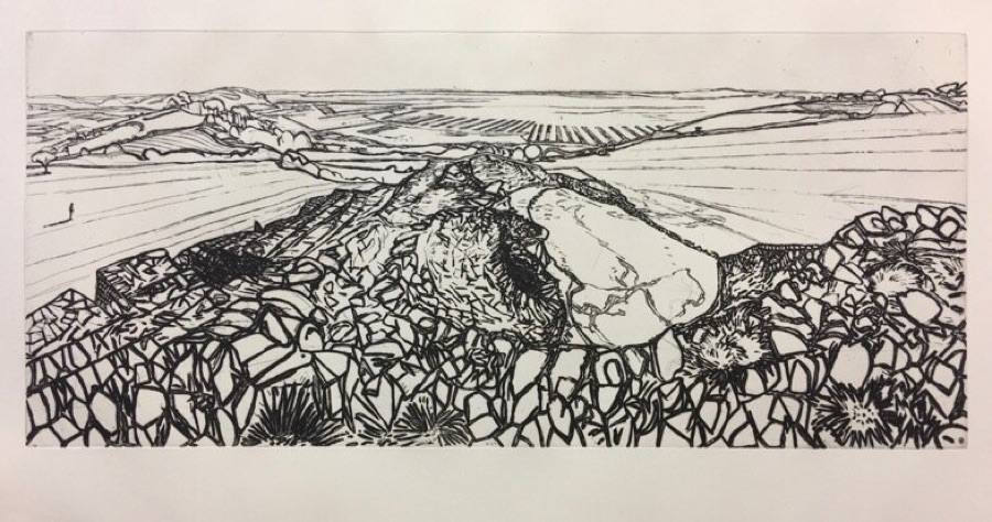 Barnenez planche 15, 2015-2018, eau-forte, 40 X 90 cm