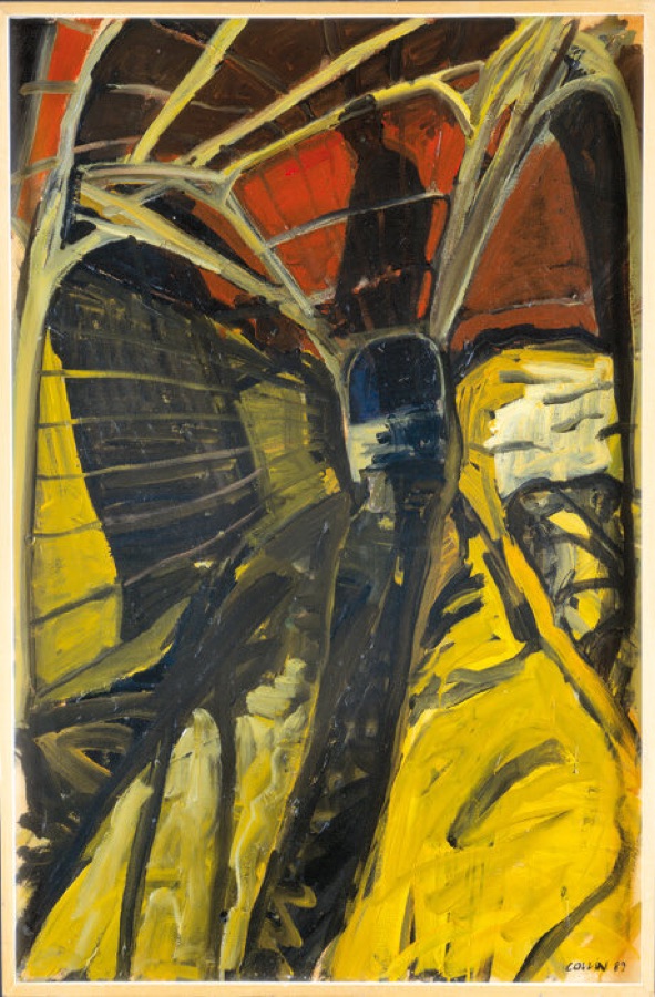 Grange de nuit, 1989, acrylique et huile sur papier marouflé sur toile, 120 x 80 cm