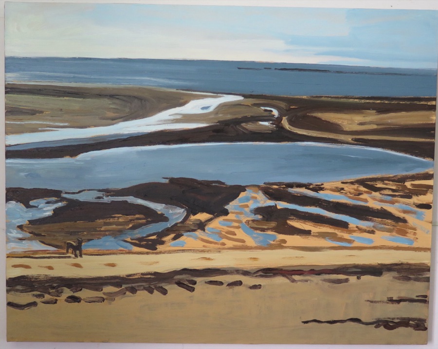 Men du - Miroir V , 2016, huile sur papier marouflée sur bois, 50 x 65 cm