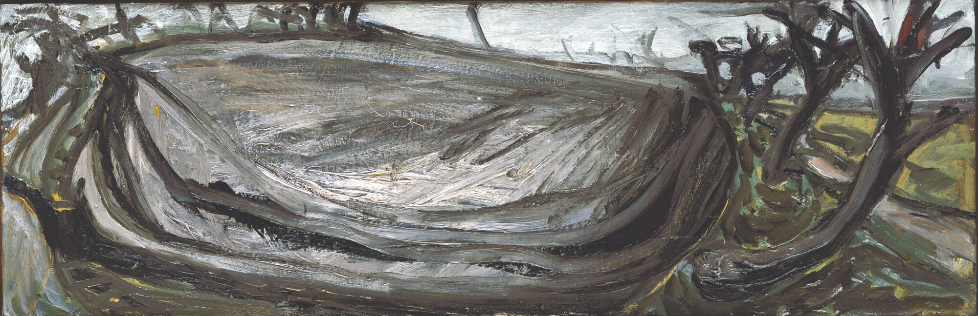 Paysage, 1990, huile sur toile, 30 x 90 cm