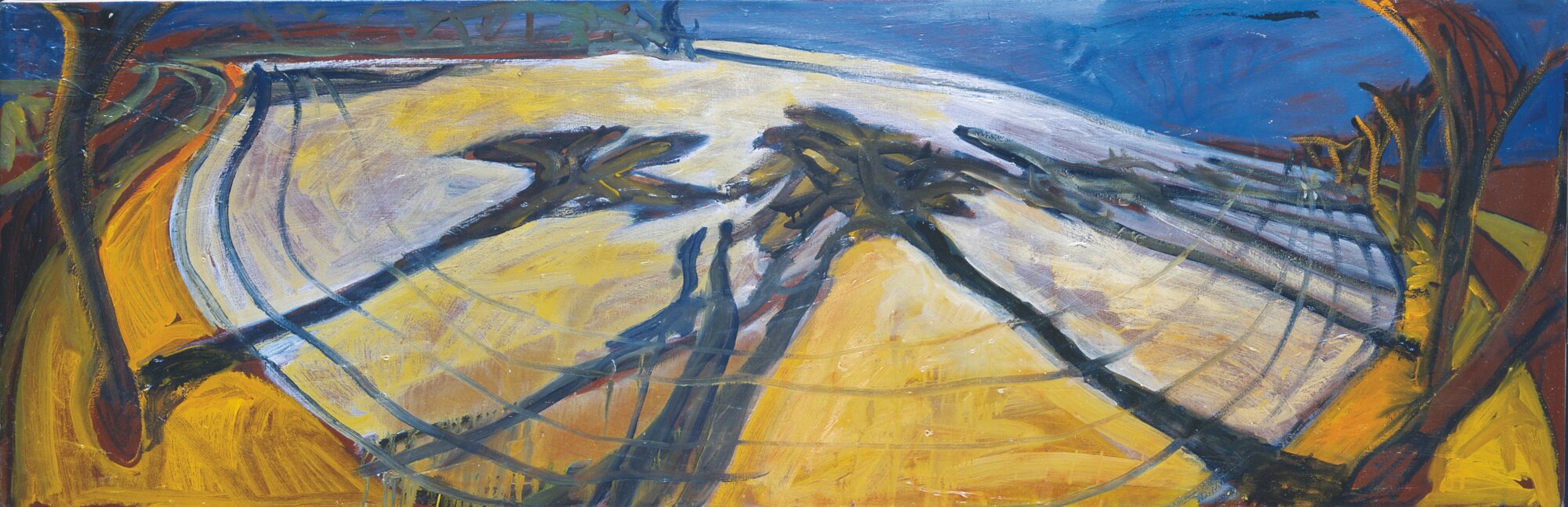 Paysage, 1990, huile sur toile, 50x150cm