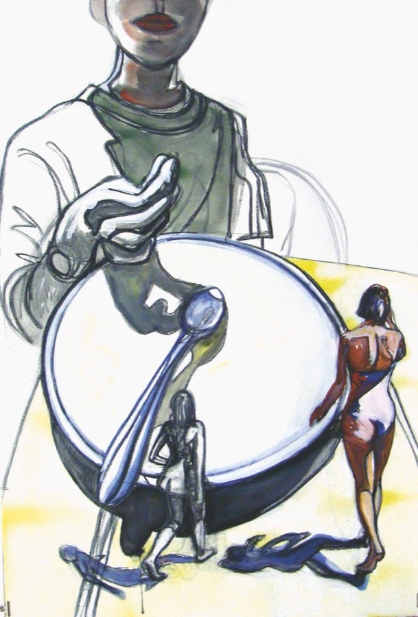 Recette estivale n° 2, 2005-2006, fusain, encre et tempéra sur papier, 120 x 80 cm