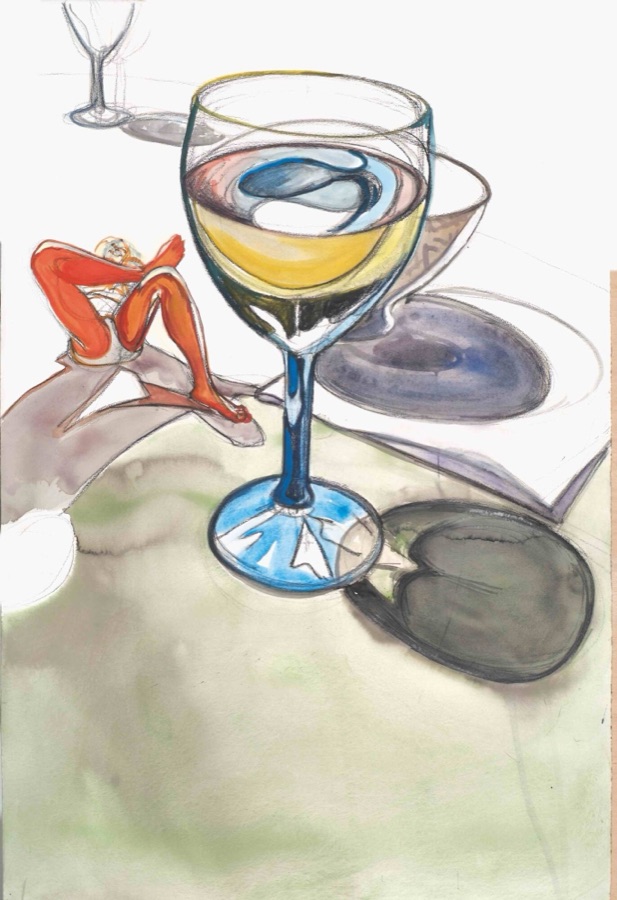 Recette estivale n° 4, 2005-2006, fusain, encre et tempéra sur papier, 120 x 80 cm