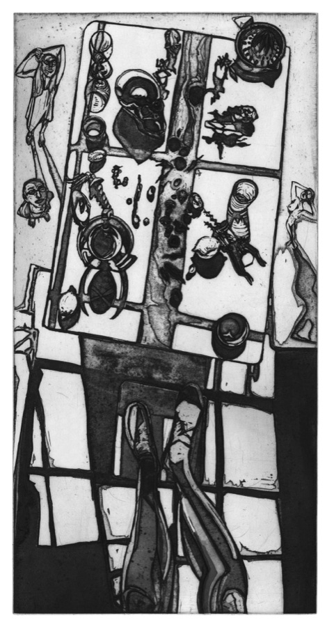Sol y sombra III, 2007, eau-forte, 69 x 35 cm