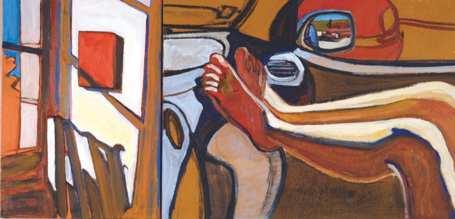 Strabisme planche X, 2004, huile sur toile, 46 x 94 cm
