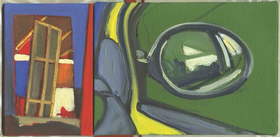 Strabisme I, 2003, huile sur toile, 25 x 50 cm