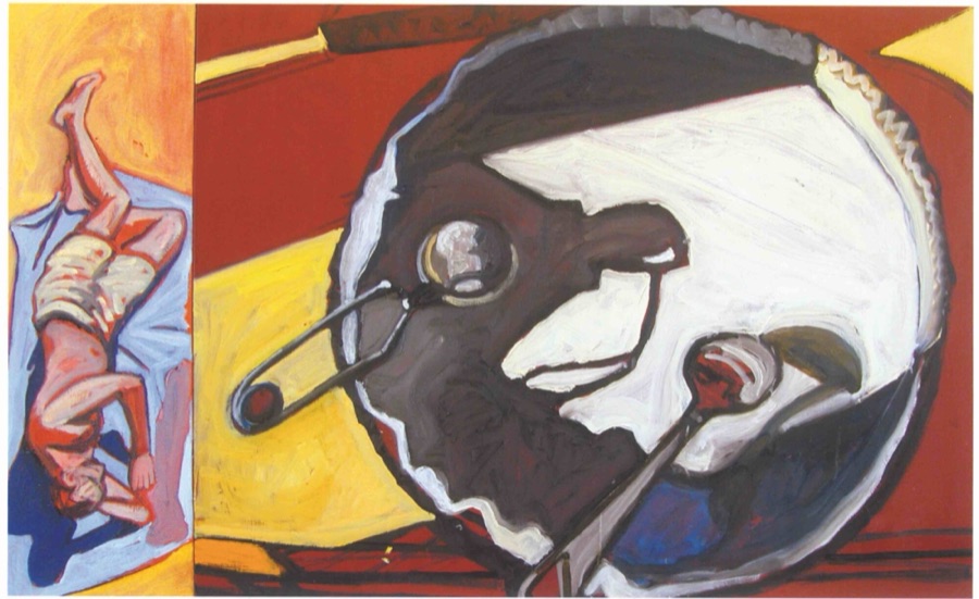 Strabisme VII, diptyque, 2003, huile sur toile, 89 x 146 cm