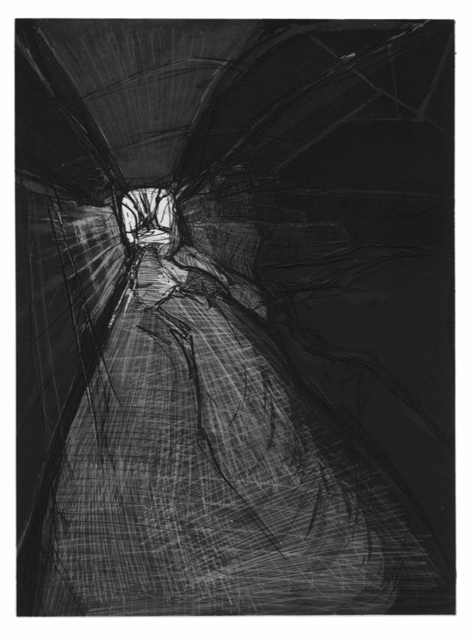 Un Anneau dans la chaîne planche VIII, 1988-1989, eau-forte et pointe-sèche, 36 x 27 cm