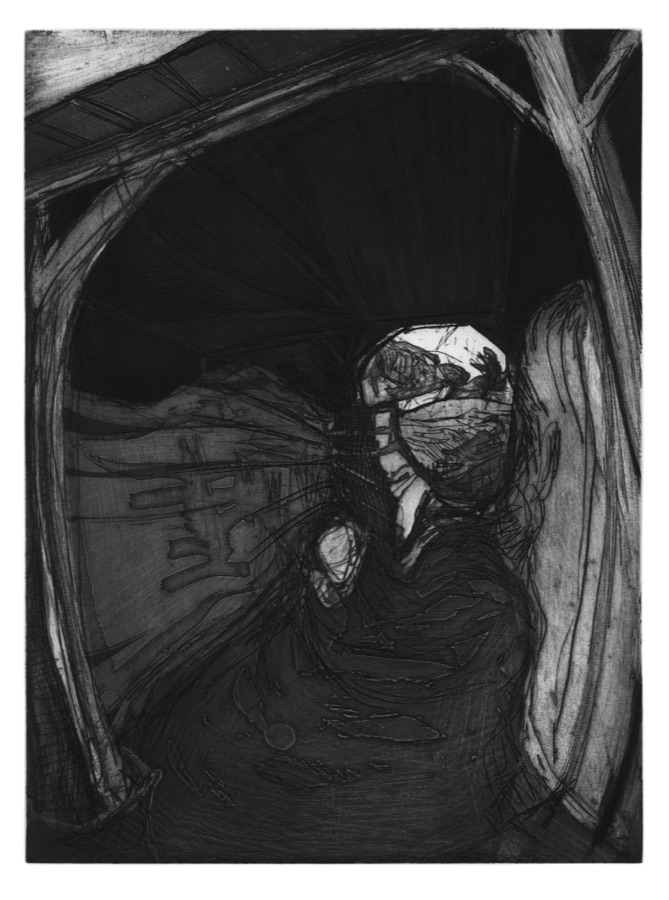Un Anneau dans la chaîne planche VI, 1988-1989, eau-forte et pointe sèche, 36 x 27 cm
