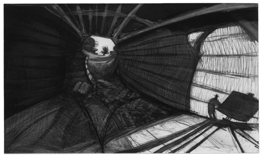 Un Anneau dans la chaîne planche VII, 1988-1989, eau-forte et pointe-sèche,34,5 x 58,5 cm