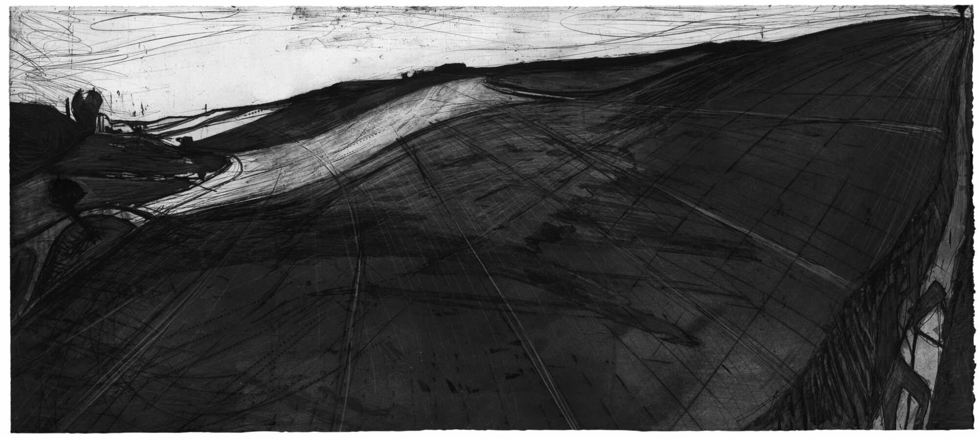Un Anneau dans la chaîne planche XII, 1988-1989, eau-forte et pointe-sèche, 44 x 97,5 cm