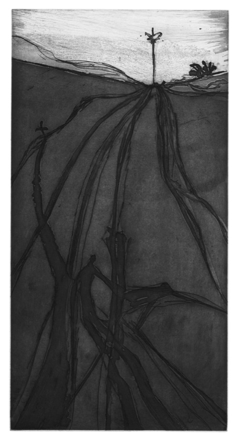 Un Anneau dans la chaîne planche V, 1988-1989, eau-forte et pointe-sèche, 38,5 x 18,5 cm